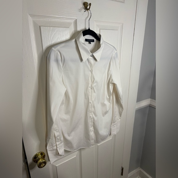 Lafayette 148 “Linley” Stretch Button-Up Shirt – White – Size Small - Picture 5 of 12